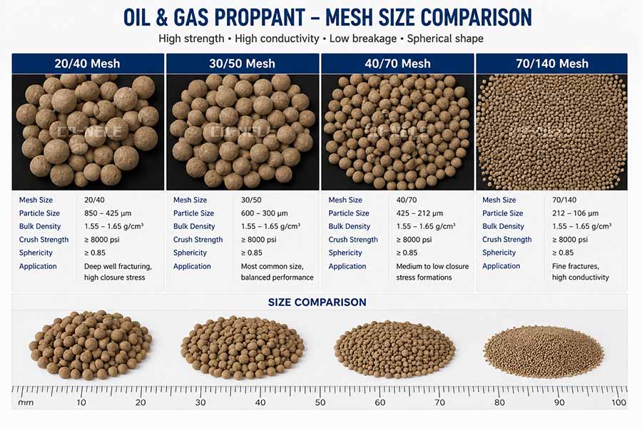 OIL & GAS PROPPANT - MESH SIZE COMPARISON